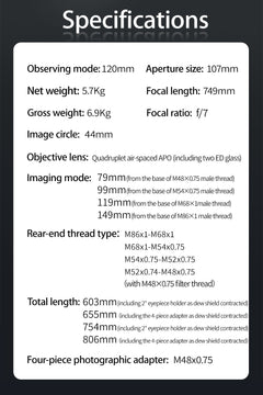 ZWO FF107 APO OTA